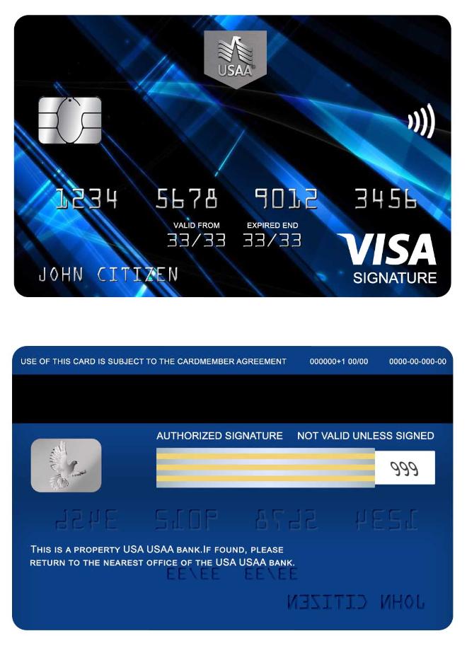 USA USAA bank visa signature card